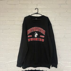 Colosseum Northeastern Huskies Black Crewneck Sweater